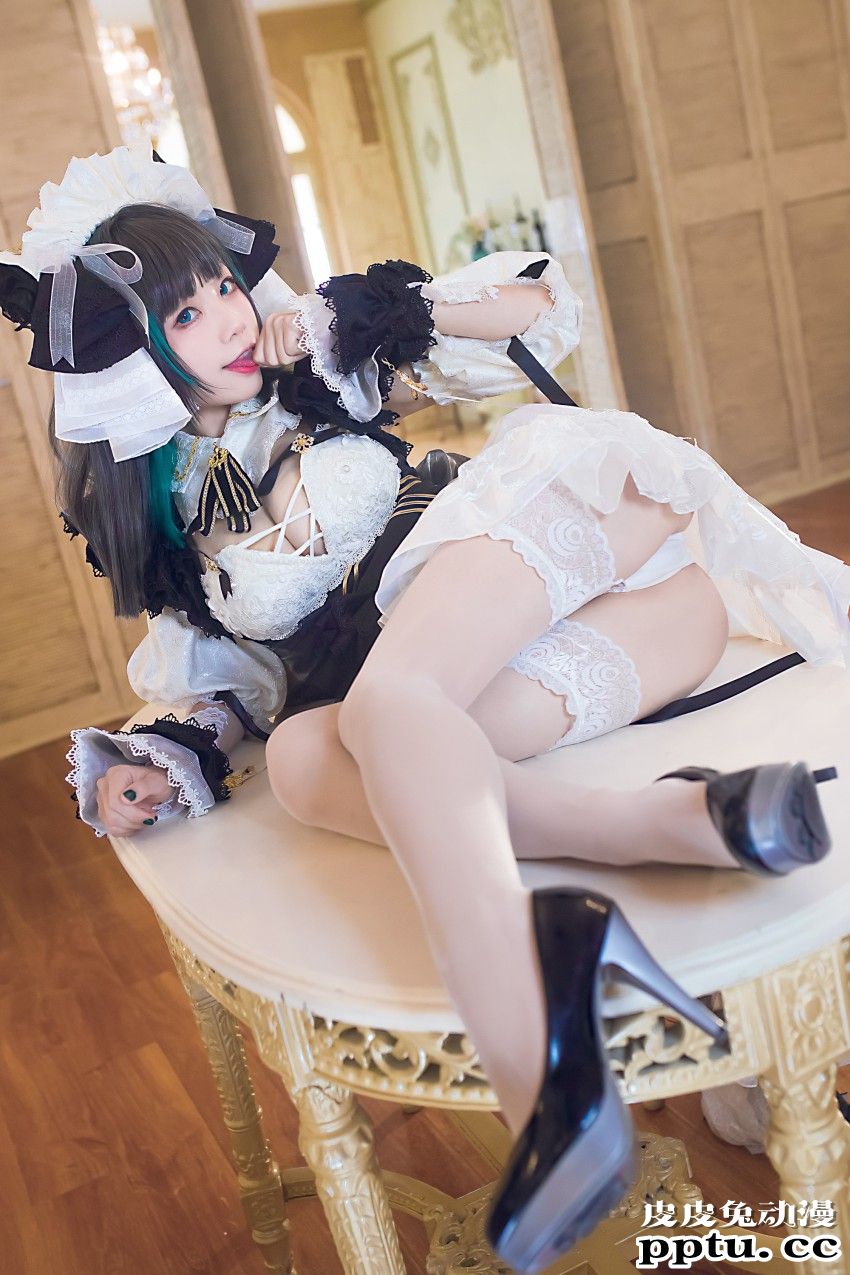 coser水淼aqua碧蓝航线柴郡美腿Cosplay诱惑美图