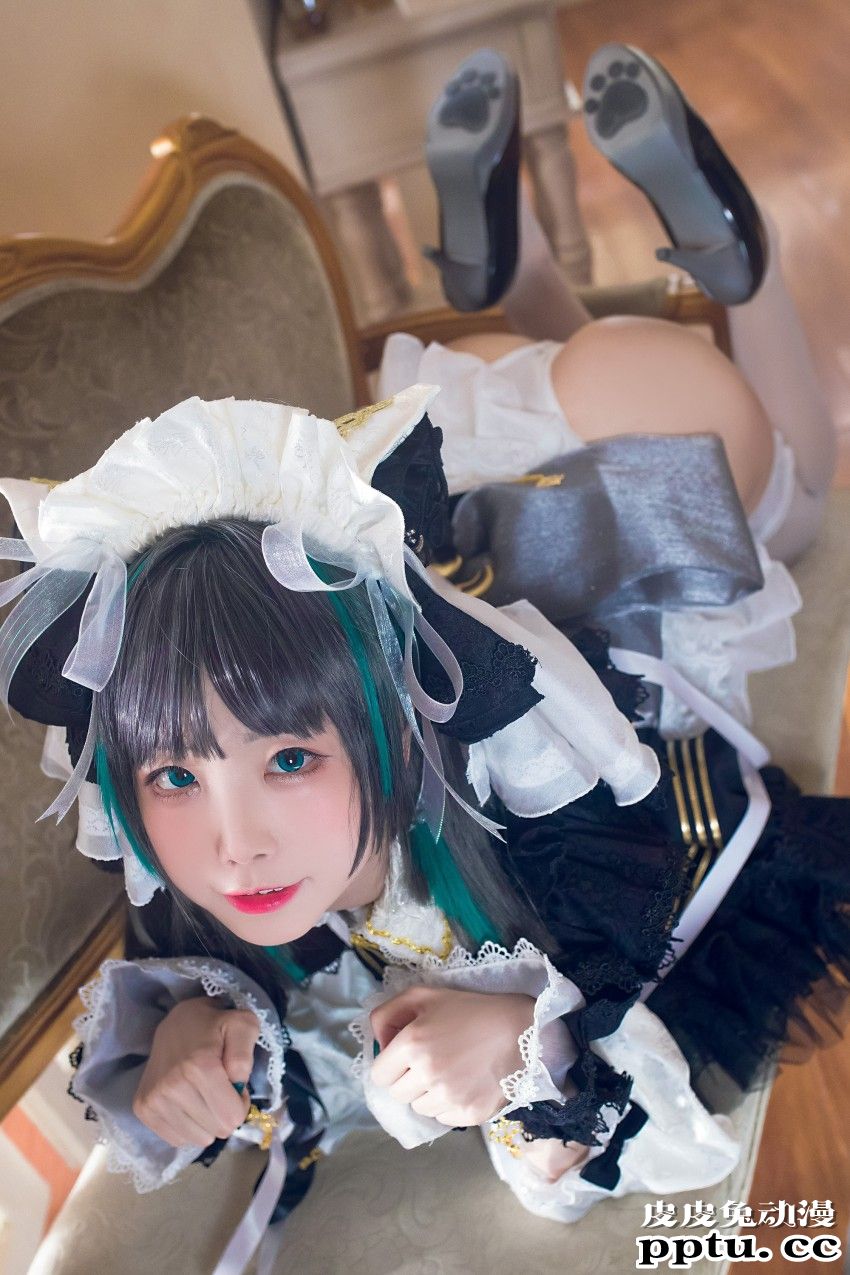 coser水淼aqua碧蓝航线柴郡美腿Cosplay诱惑美图
